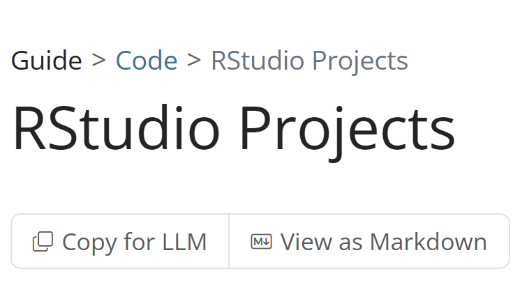 RStudio Projects documentation preview