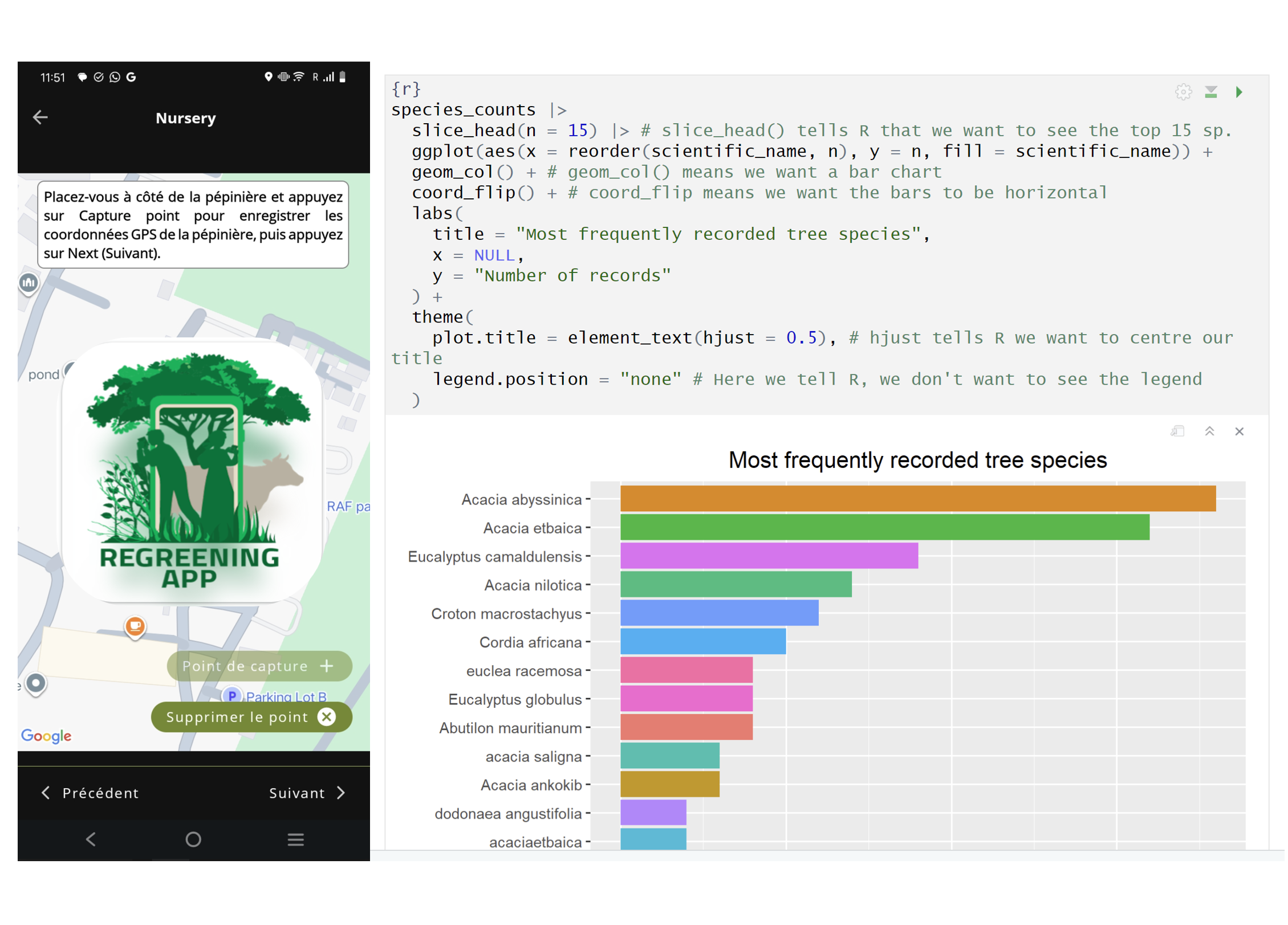 Regreening App project data analysis in R